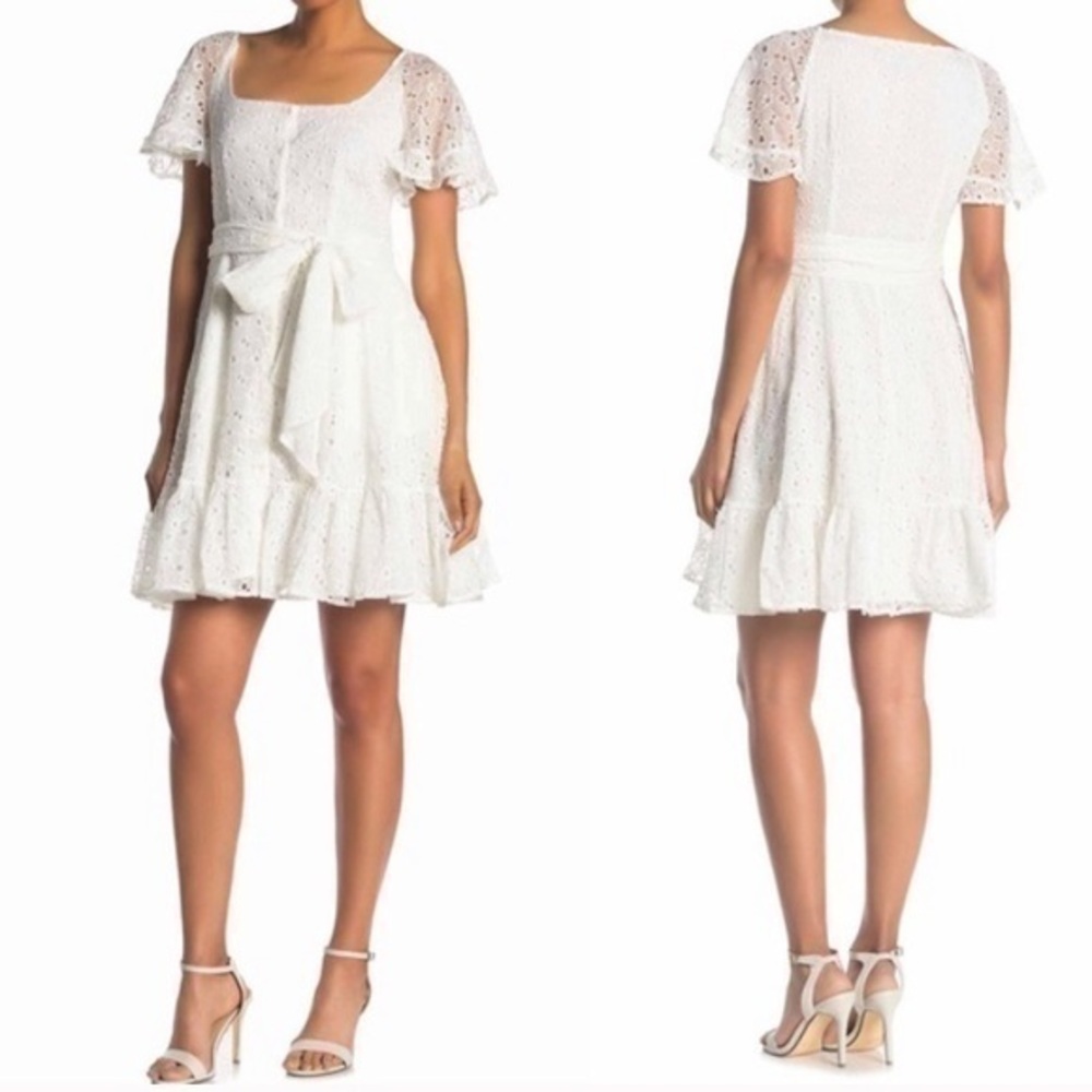 French Connection circeela white eyelet dress
